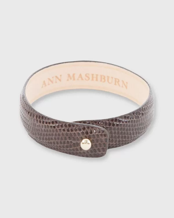 Store Ann Mashburn 0.5" Lizard Cuff Bracelet Brown