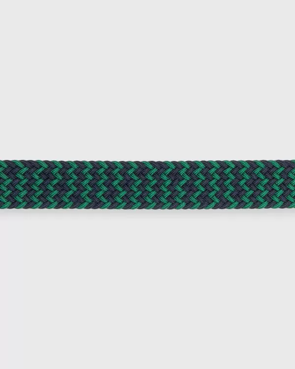 Outlet Sid Mashburn 1.25" Woven Elastic Belt Navy/Green