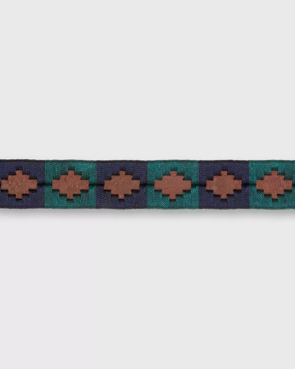 Sale Sid Mashburn 1 1/8" Polo Belt Green/Navy Medium Brown Leather