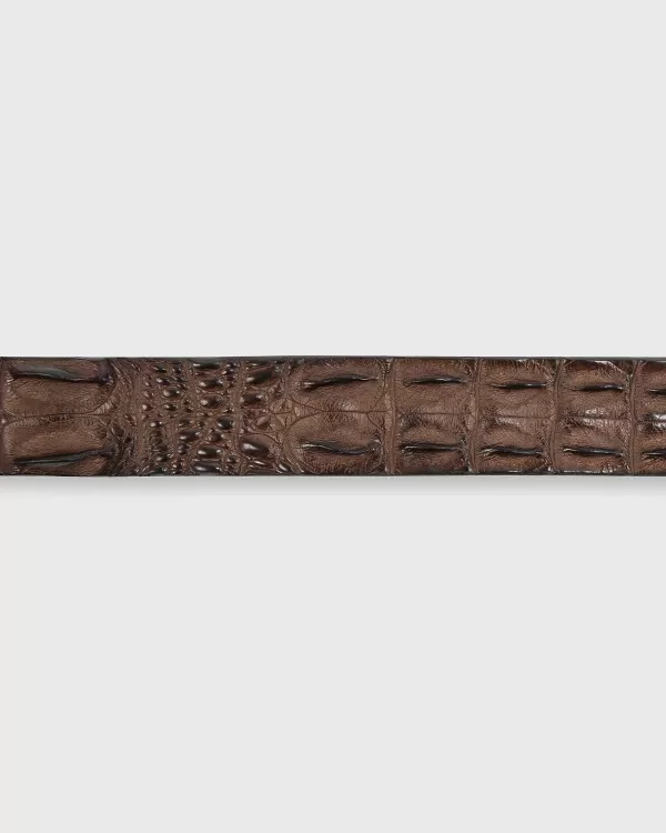 Hot Sid Mashburn 1 3/8" Hornback Crocodile Belt Brown