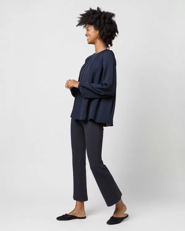 New Ann Mashburn Alex Top Navy Double Georgette Silk