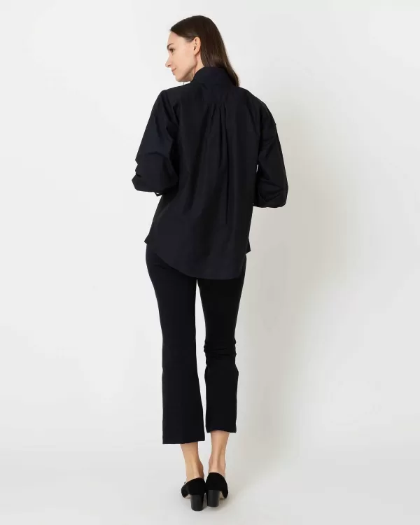 Hot Ann Mashburn Anaya Popover Shirt Black Poplin
