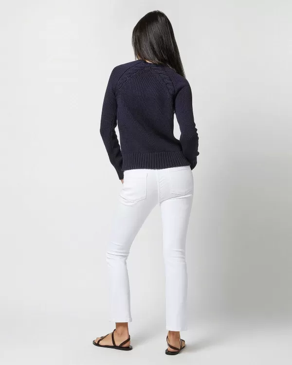 Sale Ann Mashburn Aria Sweater Navy Cotton Tape Yarn
