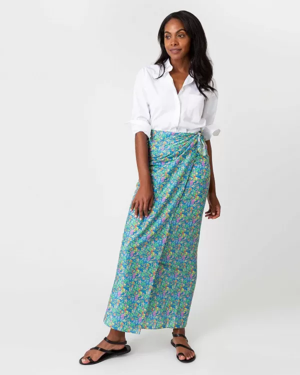Outlet Ann Mashburn Ashley Pareo Blue Poet's Meadow Liberty Fabric