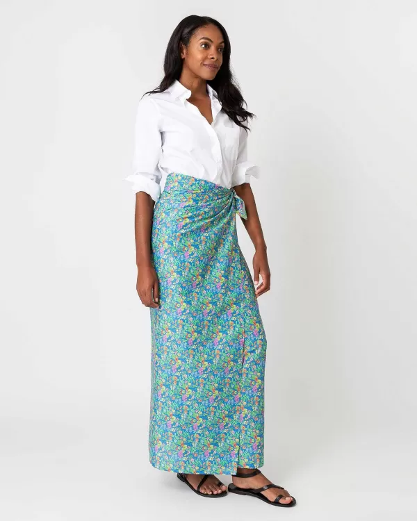 Outlet Ann Mashburn Ashley Pareo Blue Poet's Meadow Liberty Fabric