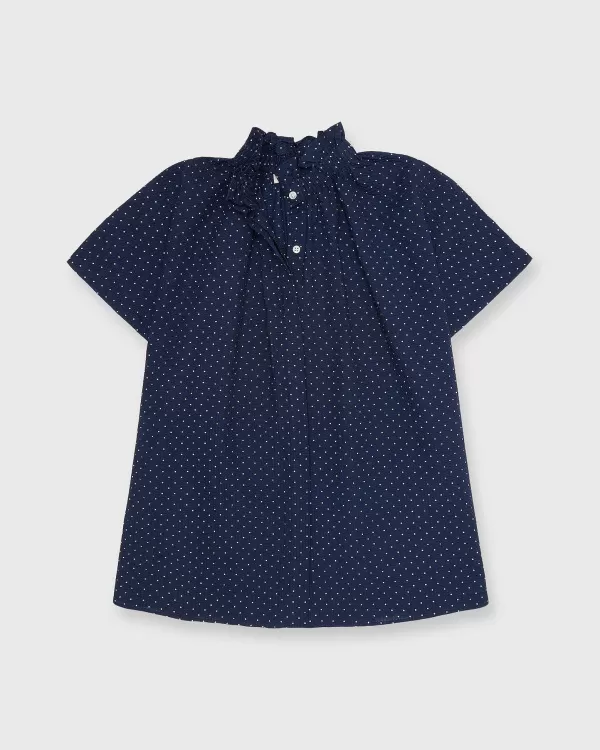 Discount Ann Mashburn Atelier Kami Top Navy Polka Dot Seersucker
