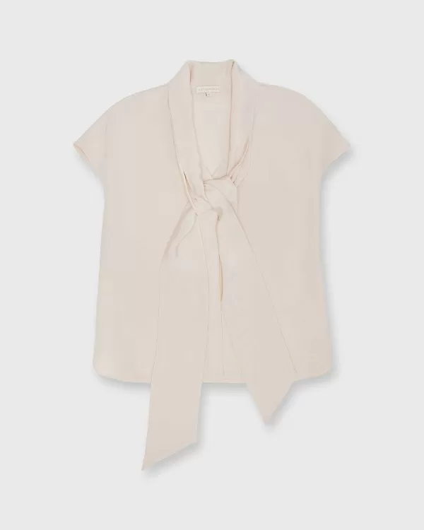 Cheap Ann Mashburn Atelier Tie-Neck Blouse Pale Pink Silk Crepe De Chine