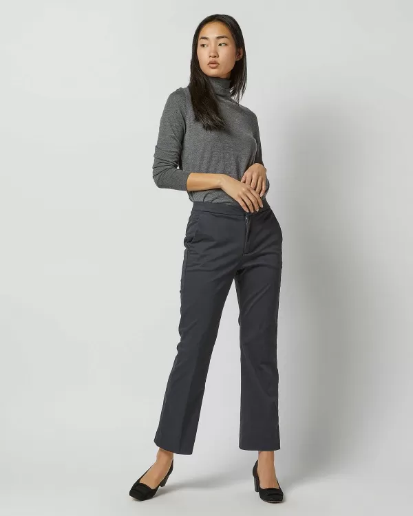 Online Ann Mashburn Bella Flare Pant Navy Stretch Sateen