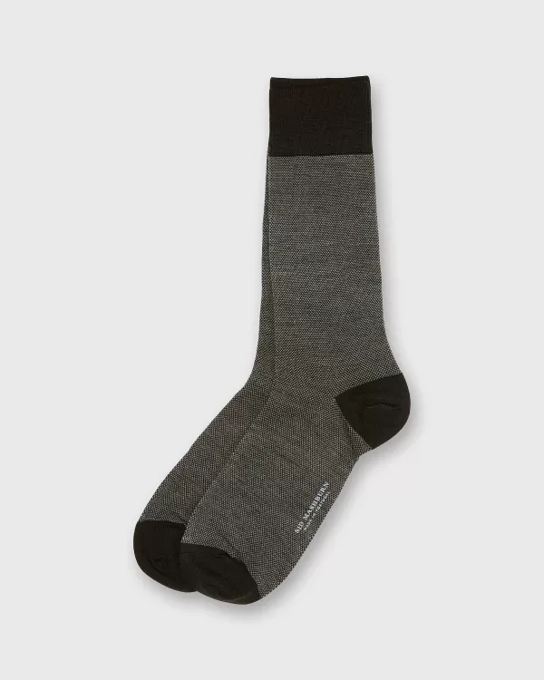 Online Sid Mashburn Birdseye Trouser Dress Socks Chocolate Extra Fine Merino