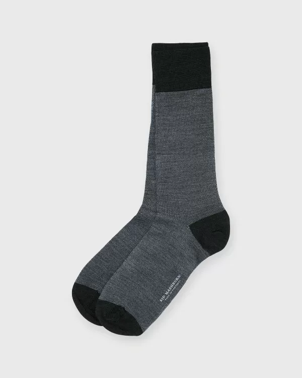 Hot Sid Mashburn Birdseye Trouser Dress Socks Charcoal Extra Fine Merino