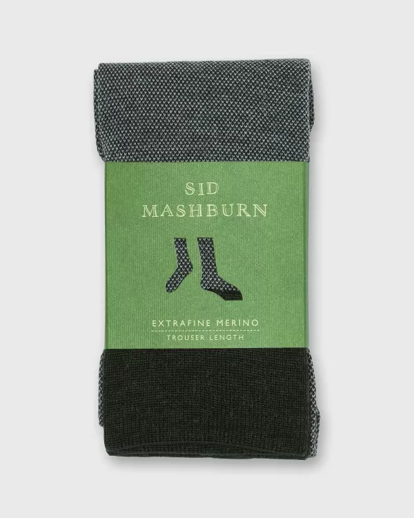 Hot Sid Mashburn Birdseye Trouser Dress Socks Charcoal Extra Fine Merino