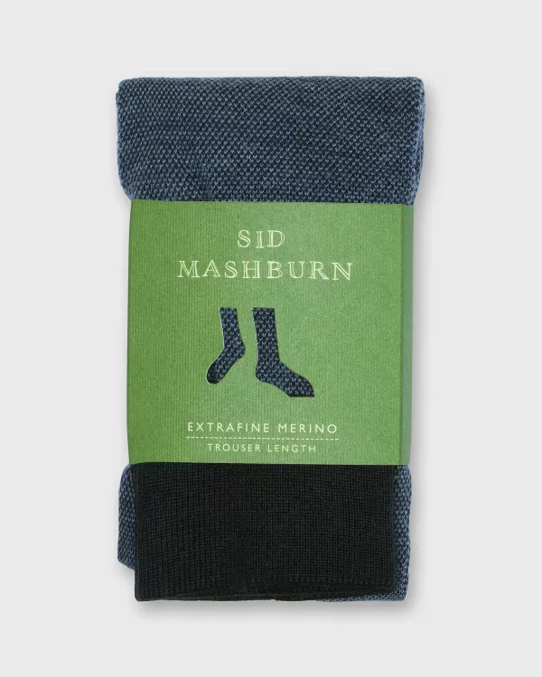 Hot Sid Mashburn Birdseye Trouser Dress Socks Blue Extra Fine Merino