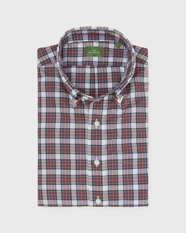 New Sid Mashburn Button-Down Sport Shirt Stewart Dress Summer Tartan Poplin