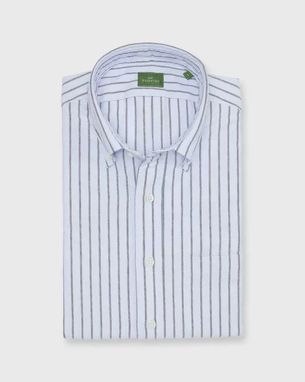 Flash Sale Sid Mashburn Button-Down Sport Shirt Sky/Navy Stripe Oxford