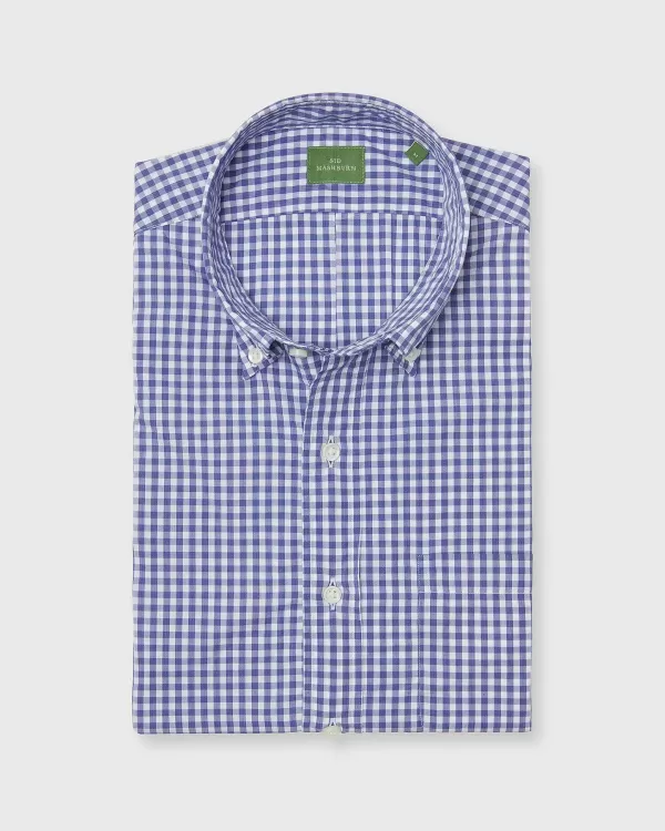Clearance Sid Mashburn Button-Down Sport Shirt Blue Gingham Poplin