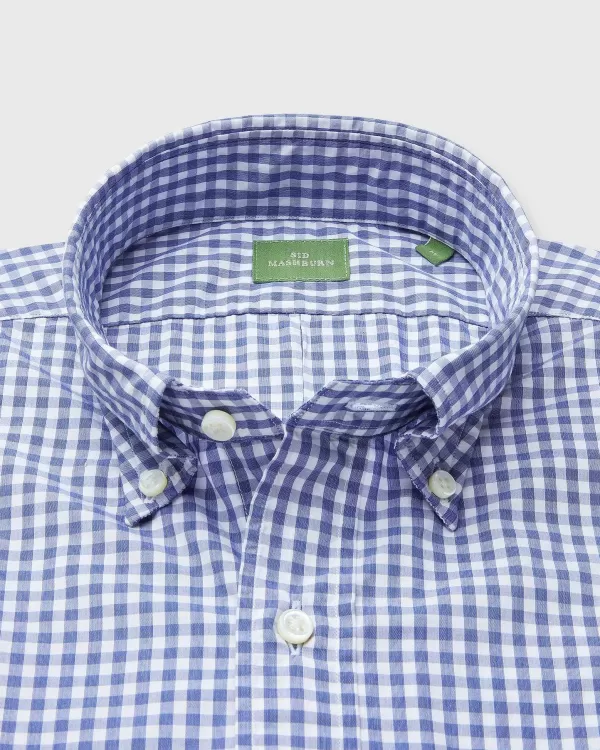 Clearance Sid Mashburn Button-Down Sport Shirt Blue Gingham Poplin