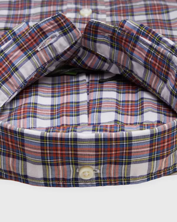 New Sid Mashburn Button-Down Sport Shirt Stewart Dress Summer Tartan Poplin