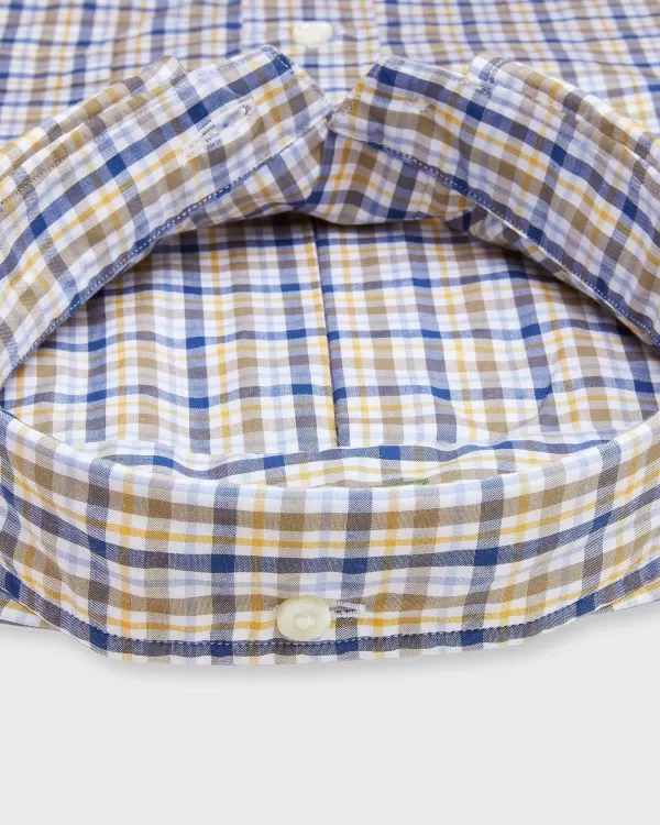 Store Sid Mashburn Button-Down Sport Shirt Blue/Scotch Check Poplin