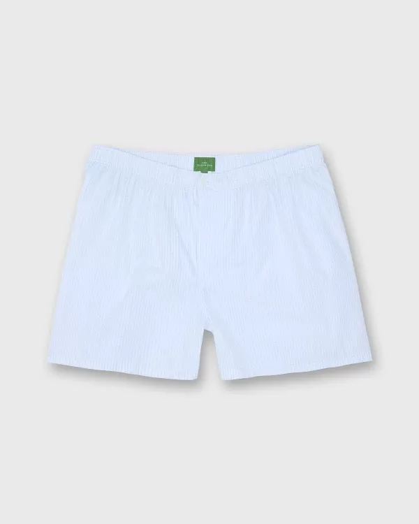 Outlet Sid Mashburn Button-Front Boxer Short Light Blue Small Check Poplin