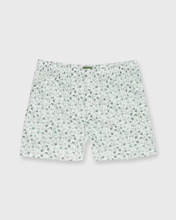 Outlet Sid Mashburn Button-Front Boxer Short Green Indigo Berry Liberty Fabric