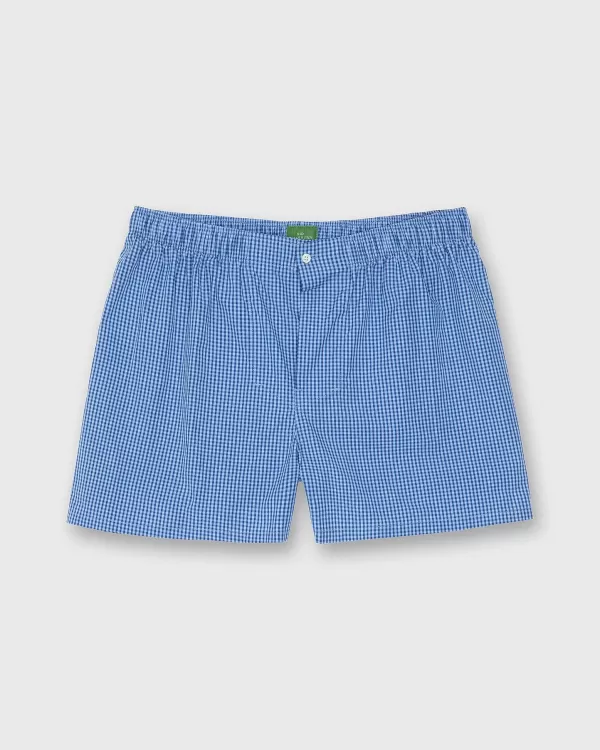 Online Sid Mashburn Button-Front Boxer Short Blue Gingham Poplin