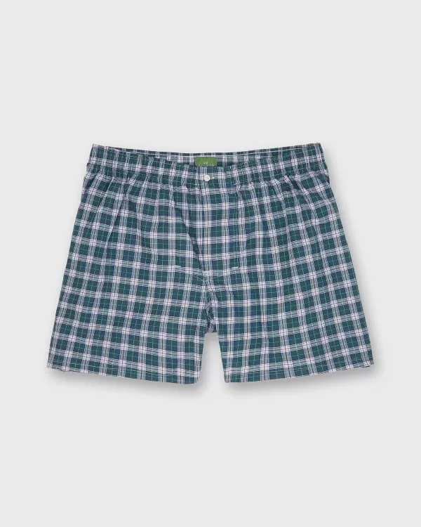Cheap Sid Mashburn Button-Front Boxer Short Spruce/Brown/Sky Plaid Poplin