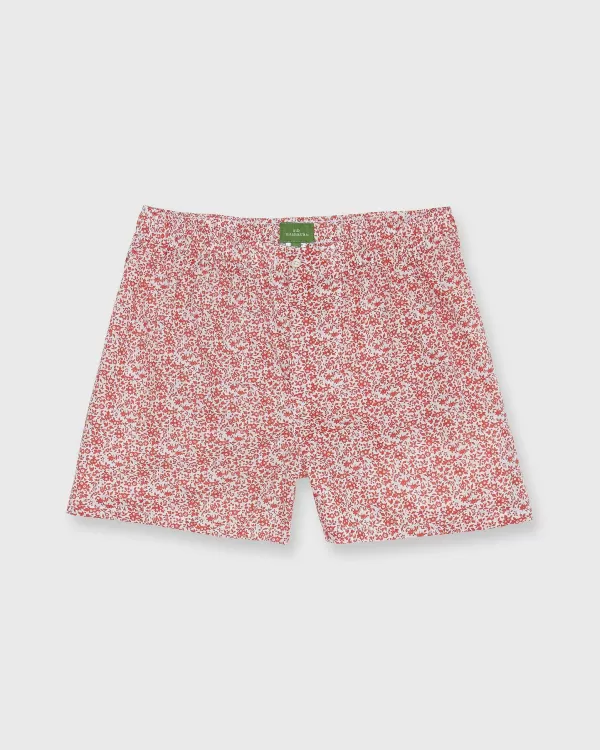 Cheap Sid Mashburn Button-Front Boxer Short Red/White Chamomile Liberty Fabric