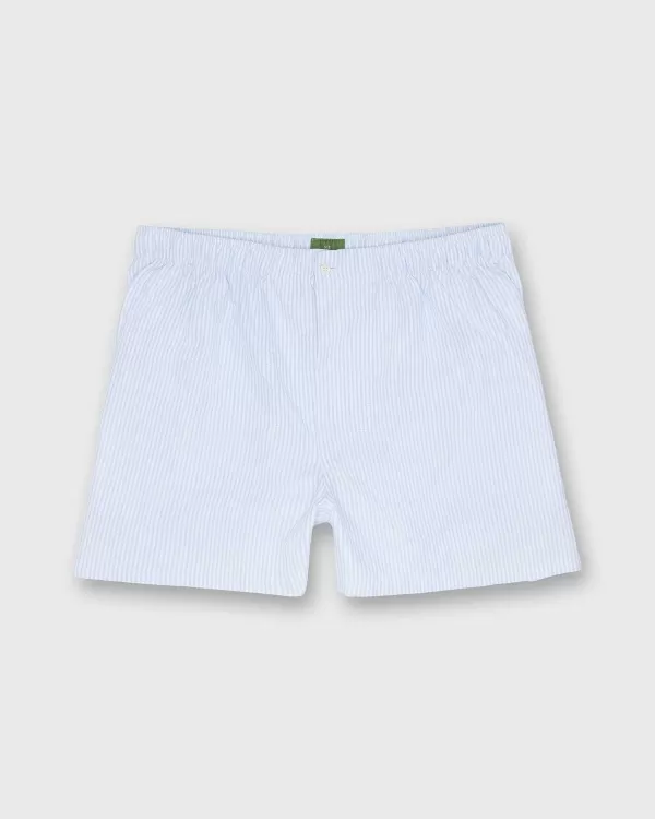 Hot Sid Mashburn Button-Front Boxer Short Blue/White University Stripe Oxford