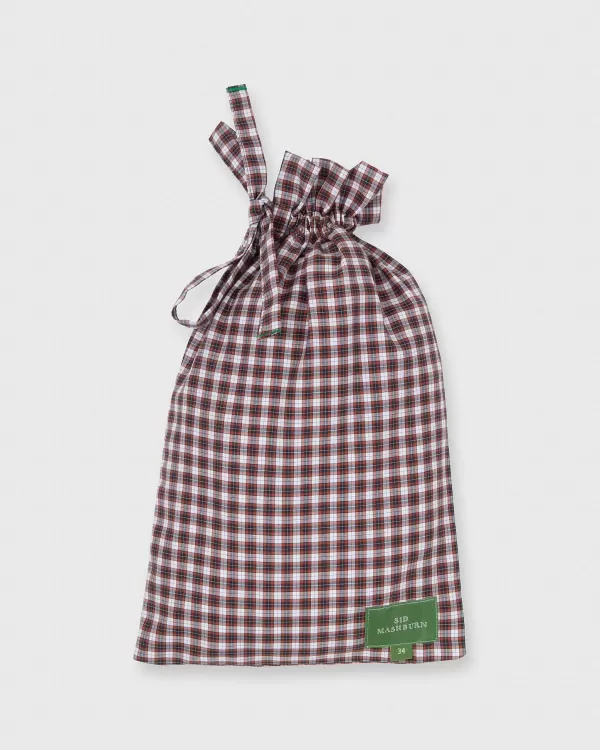 Online Sid Mashburn Button-Front Boxer Short Navy/Burgundy Check Poplin