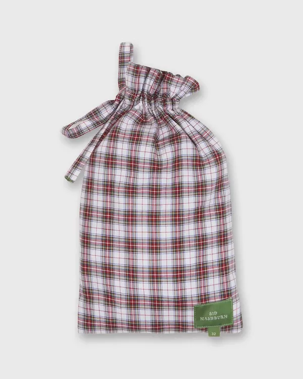 Clearance Sid Mashburn Button-Front Boxer Short Red/White Dress Stewart Tartan Poplin