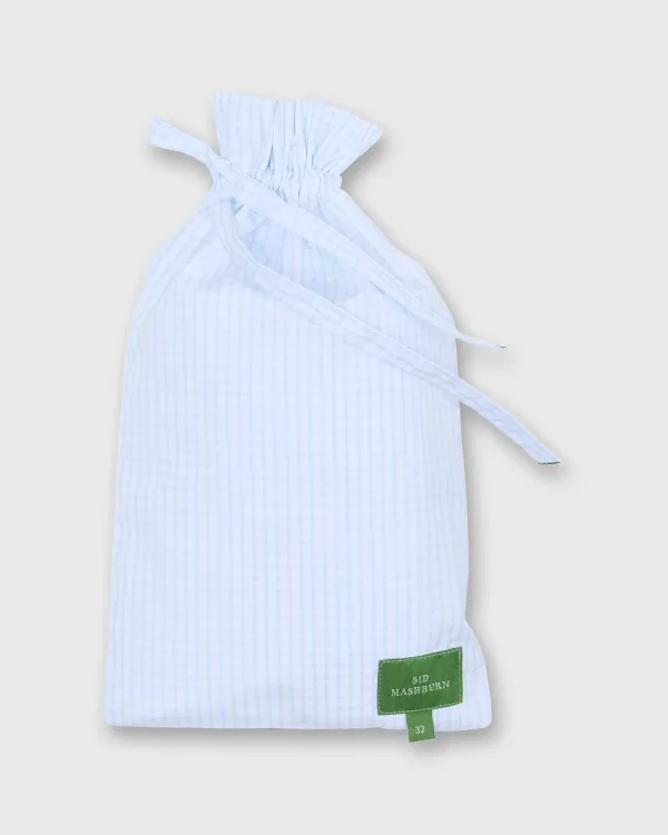 Outlet Sid Mashburn Button-Front Boxer Short Light Blue Small Check Poplin