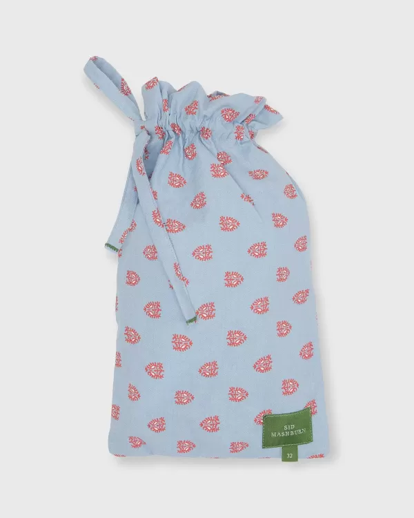 Hot Sid Mashburn Button-Front Boxer Short Sky/Coral Reef Print Poplin
