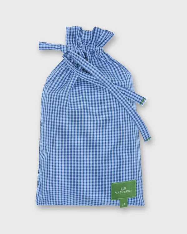 Online Sid Mashburn Button-Front Boxer Short Blue Gingham Poplin