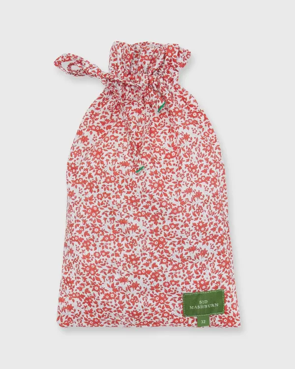 Cheap Sid Mashburn Button-Front Boxer Short Red/White Chamomile Liberty Fabric