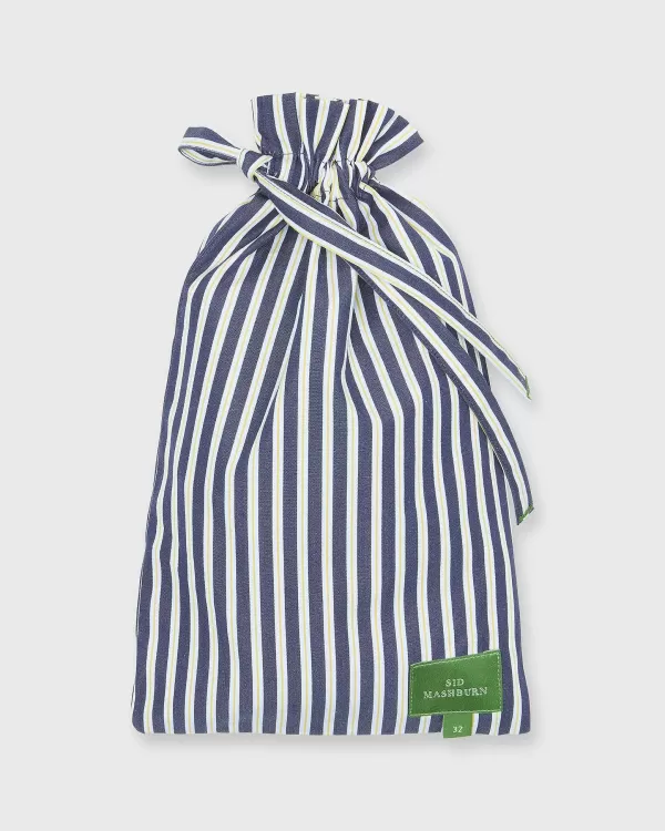 Sale Sid Mashburn Button-Front Boxer Short Navy/Yellow Stripe Poplin