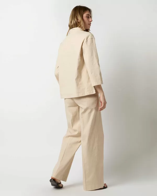 Clearance Ann Mashburn Camilla Top Sand Stretch Cotolino