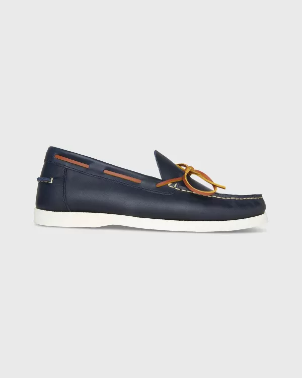 Cheap Sid Mashburn Camp Moccasin Navy Leather