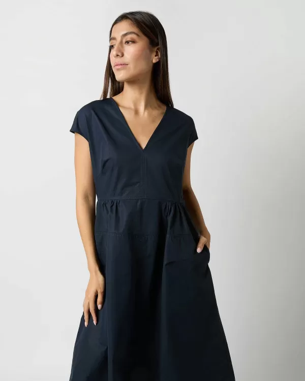 Flash Sale Aspesi Cap-Sleeve Dress Navy