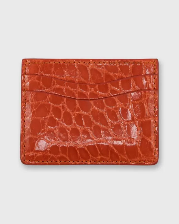 Hot Sid Mashburn Card Holder Orange Glazed Alligator