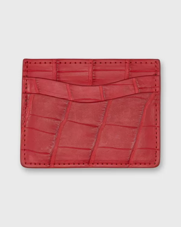 Discount Sid Mashburn Card Holder Red Matte Alligator
