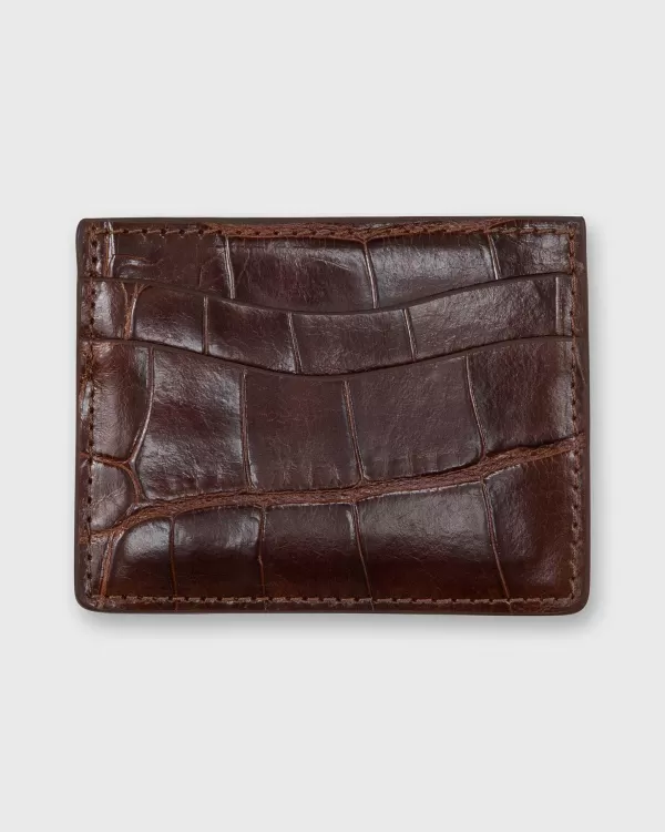 Outlet Sid Mashburn Card Holder Cognac Glazed Alligator