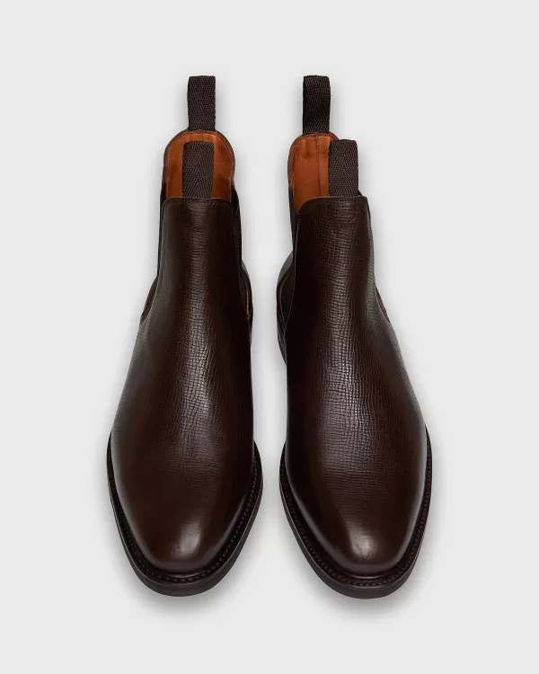 Shop Sid Mashburn Chelsea Boot Dark Brown Utah Grain Calfskin