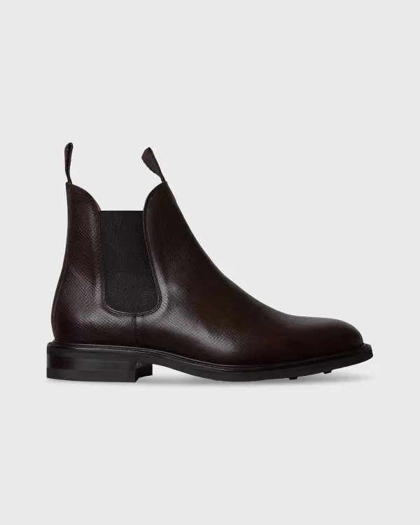 Shop Sid Mashburn Chelsea Boot Dark Brown Utah Grain Calfskin