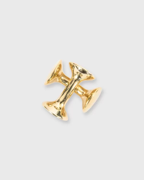 Outlet Codis Maya Circle Two-Way Cufflinks Brass