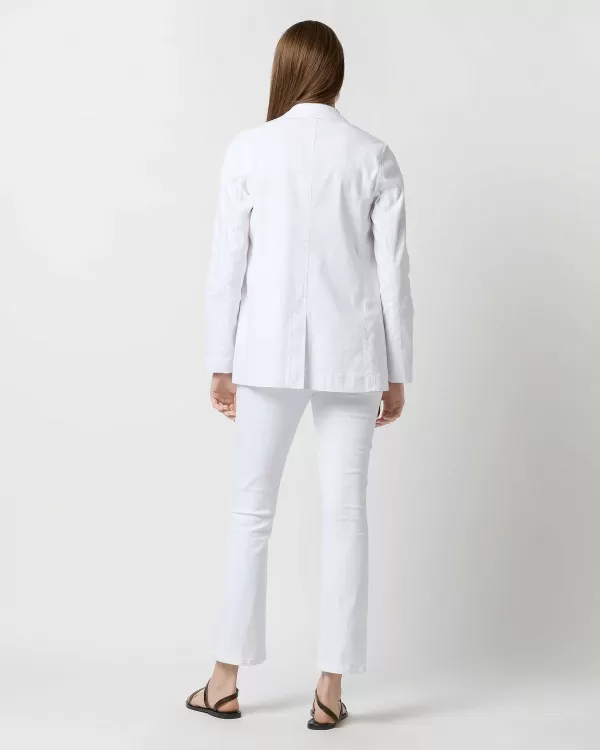 Sale Ann Mashburn Constance Jacket White Stretch Cotolino