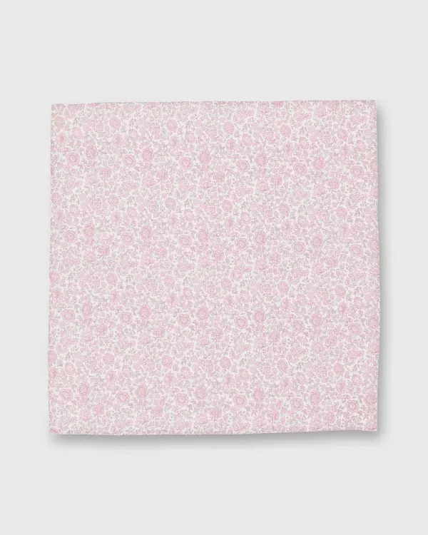 Flash Sale Sid Mashburn Cotton Print Pocket Square Pink D'Anjo Coast Liberty Poplin