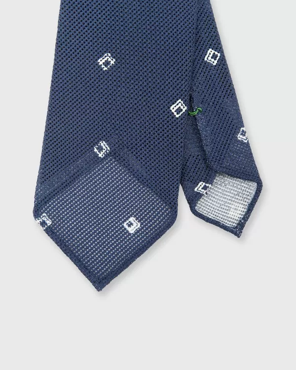 Discount Sid Mashburn Cotton Woven Tie Navy/White Diamonds