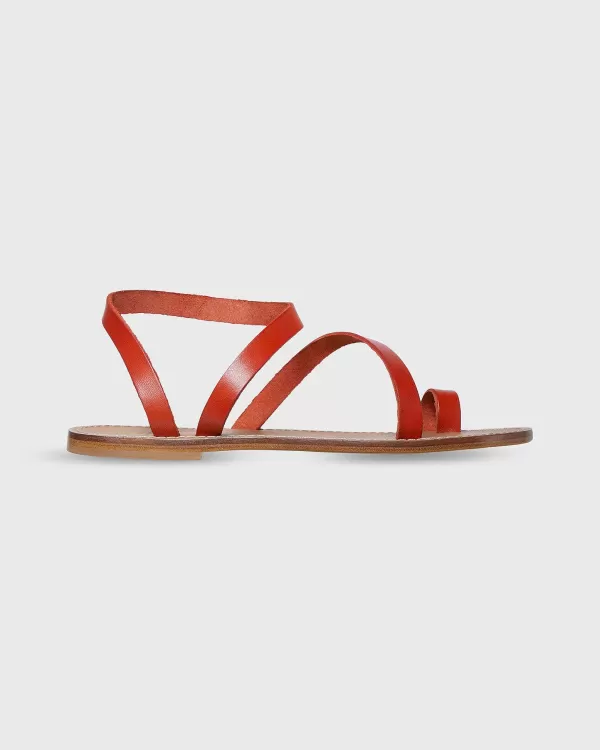 Fashion Ann Mashburn Diagonal Strap Sandal Spice Leather