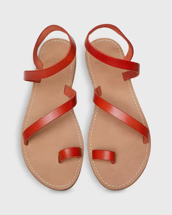 Fashion Ann Mashburn Diagonal Strap Sandal Spice Leather