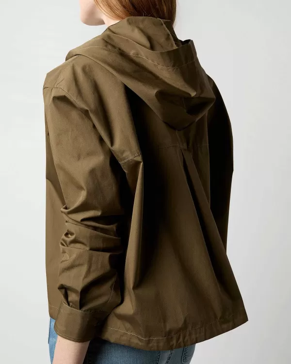 Cheap Aspesi Drawstring Hooded Shirt Jacket Military